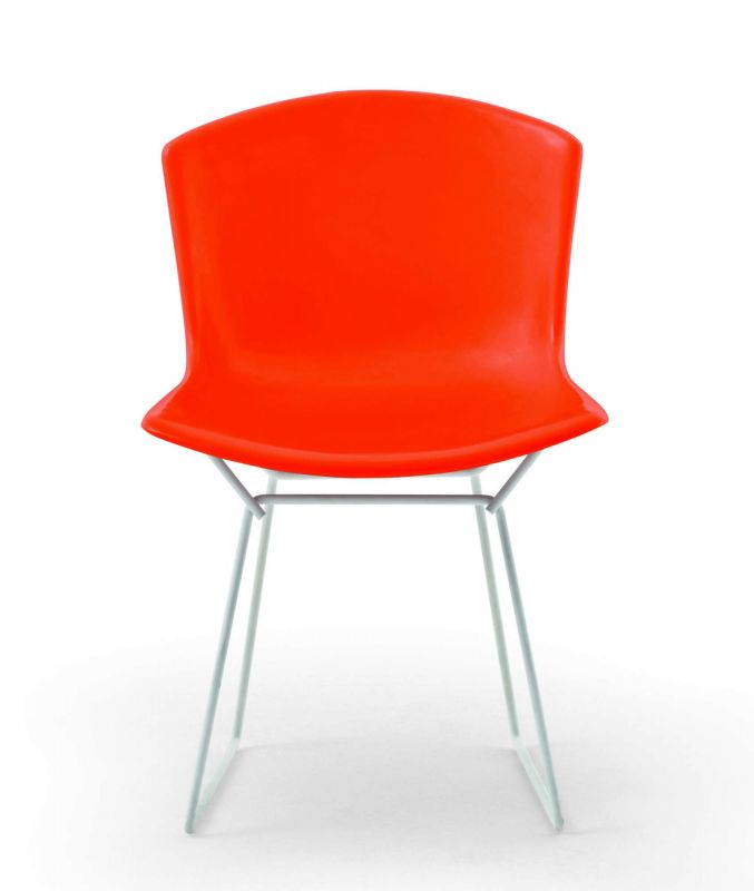 Bertoia Plastic Side Chair Chrom/Orangered Knoll International SINGLE PIECES